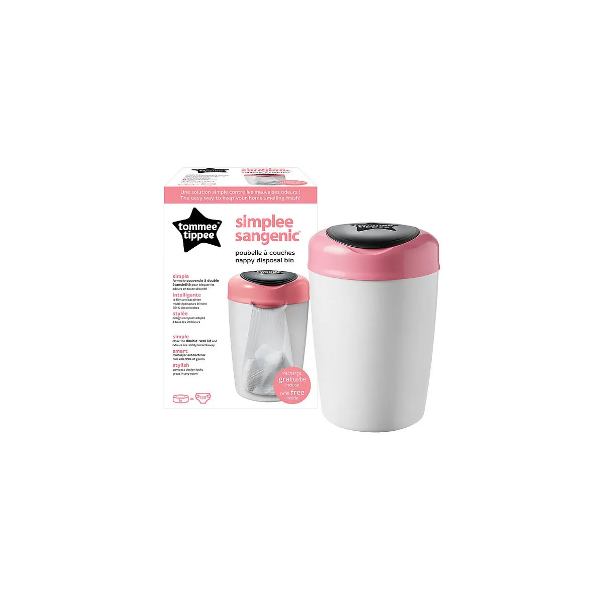 Утилизатор Tommee Tippee Simplee, розовый