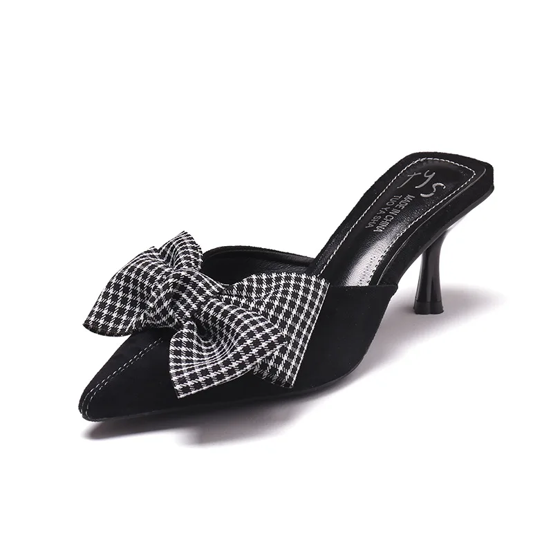 

Women's pointed net red slippers wear the new butterfly sexy high-heeled for summer of 2019 dames schoenen