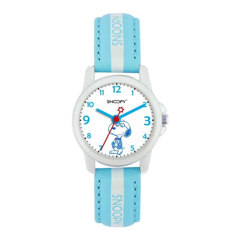 SNOOPY официальный relojes мультфильм детские часы модные детские милые PU Кварцевые часы для девочек relogio feminino SNW796