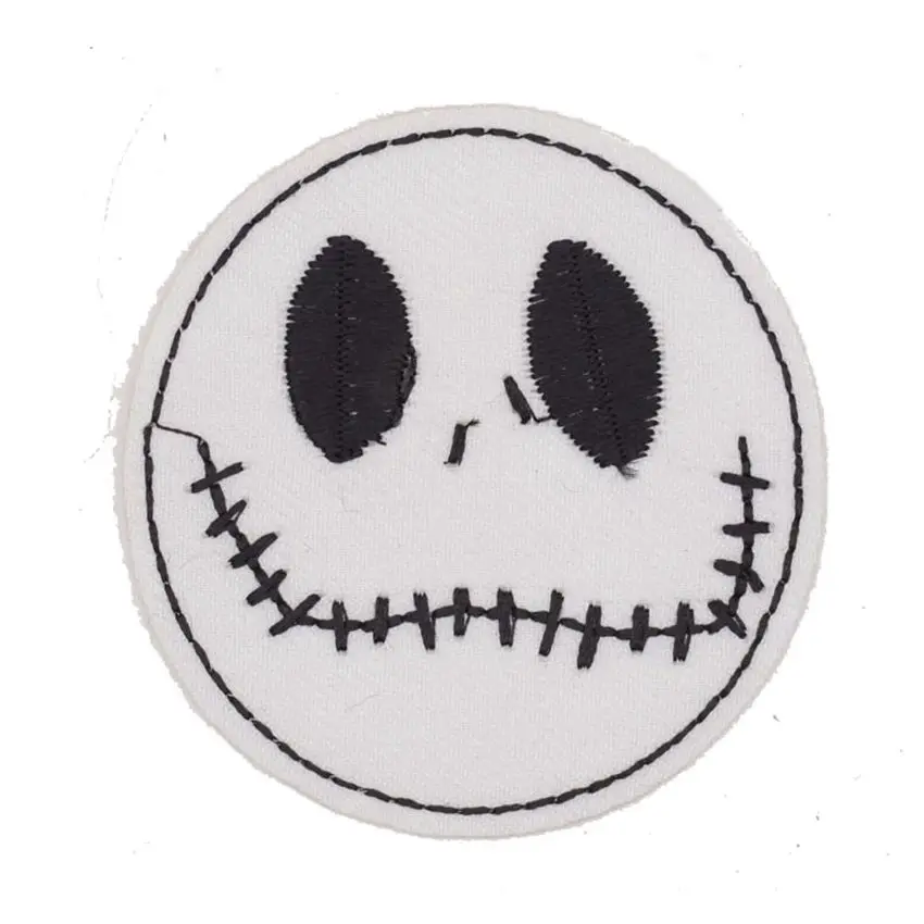 

Nightmare Before Christmas Cool Embroidered Iron On Patch Children Cartoon Applique Badge DIY Garment Accessories