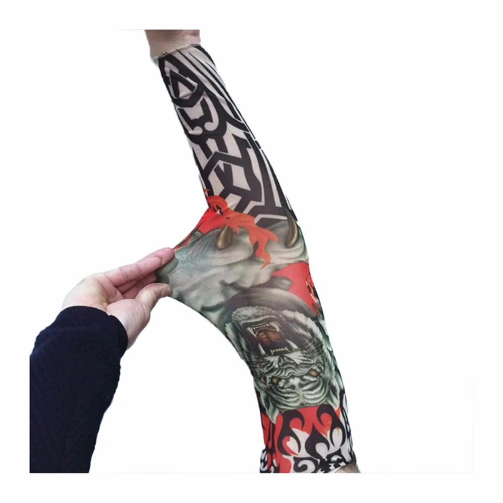 Нарукавники нейлон поддельные татуировки рукав чулок для руки Tatoo теплее Новое