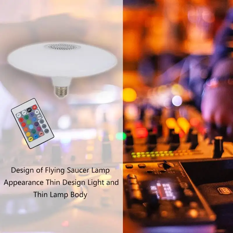 30W RGB Bluetooth Music Light Bulb Ceiling Lamp RC Colorful Home Decor Lamp