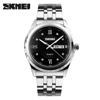 

SKMEI Men Business Quartz Watches Waterproof Complete Calendar Wristwatches Stainless Steel Strap Watch Relogio Masculino
