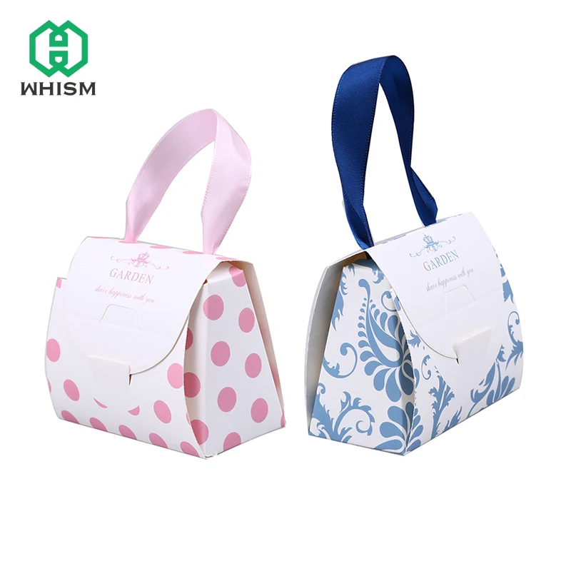 

WHISM Paper Gift Bag for Candy Box Wedding Birthday Decoration Event Party Supplies Baby Shower Small Gift Bag Box with Handles