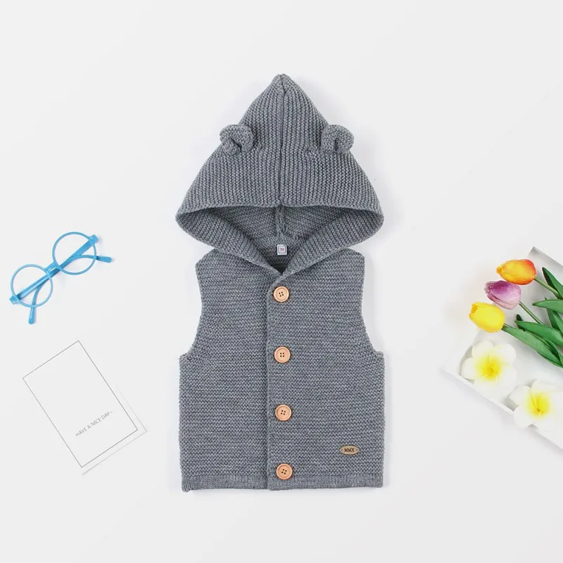 knitted Clothes sleeveless Clothing Baby Vest Clothes Autumn Winter Newborn Baby Boys Girls Sweater