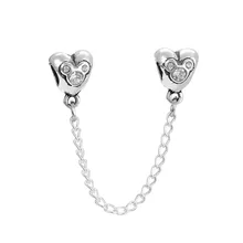 Plata de ley, aleación de cristal al por mayor, brazalete DIY con agujero grande, cadena de seguridad, accesorios CLP031