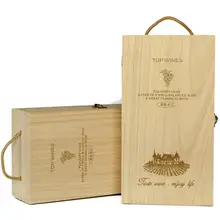 

Accommodating Double Bottles Wine Wooden Box Wine Gift Box Wooden High-end Wine Whiskey Storage Box