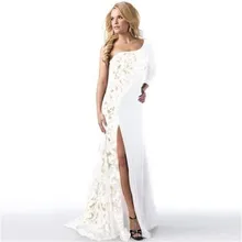 Summer Female Lace Maxi font b Dress b font One shoulder font b Evening b font