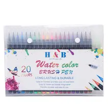 Adeeing 20 цветов премиум-живопись набор мягких ручек-кистей акварельные Маркеры Ручка для цветных книг r20