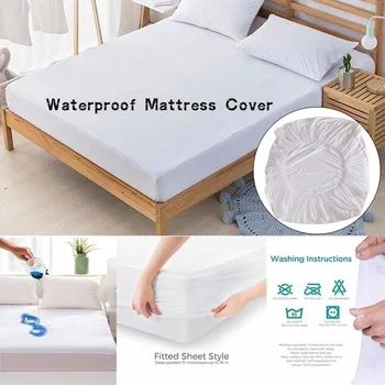 

1 Pcs Bed Waterproof Mattress Cover Protector Bedding Breathable for Home Bedroom J2Y