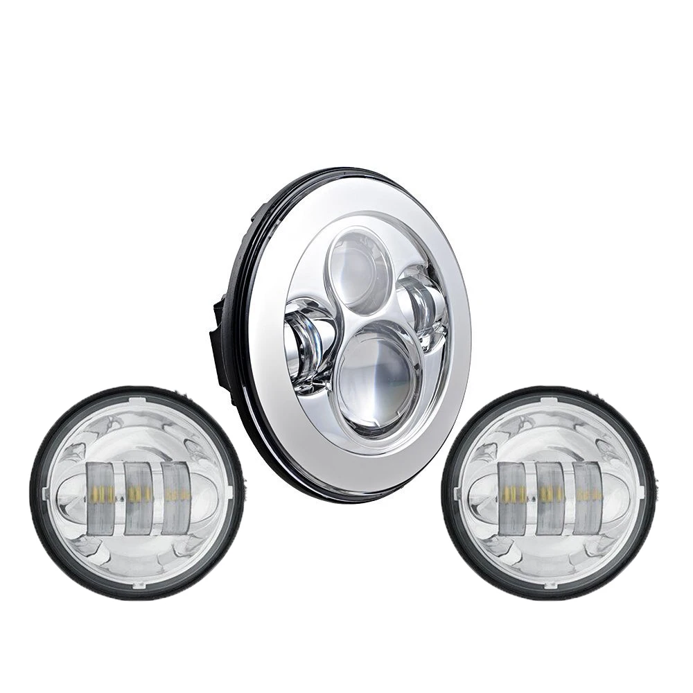 A set For road king Z OFFROAD headlight 7" LED H4 projector headlamp