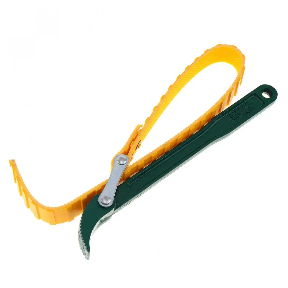 

2 In 1 12 Inch Adjustable Metric Belt Wrench with Non-slip Rubber Strap and High Carbon Steel Handle Oil Filters Wrench