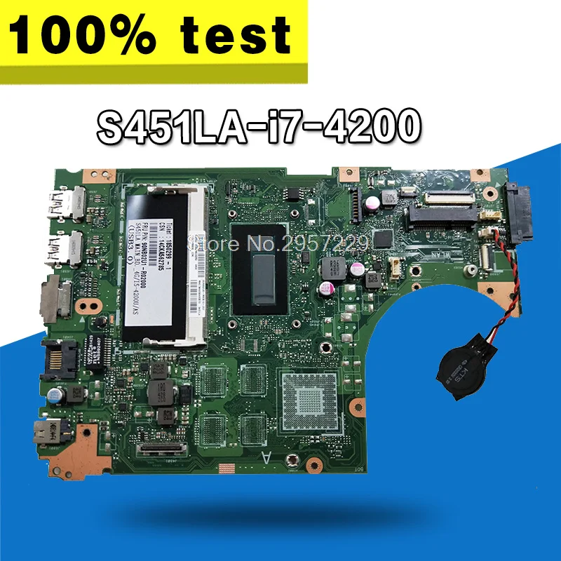 Motherboard para Asus S451ld Laptop Motherboard Mainboard S451la I7-4200-4g Ram S451l S451ln