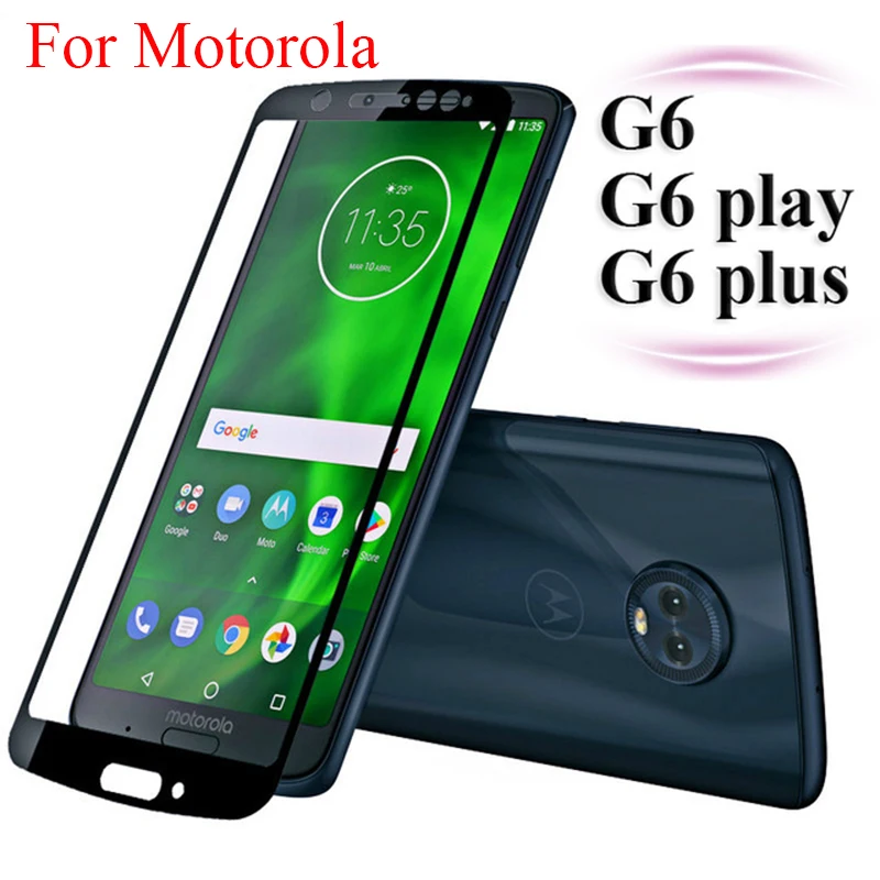Полное покрытие Экран протектор для Motorola Moto G6 плюс G6play закаленное Стекло G 6