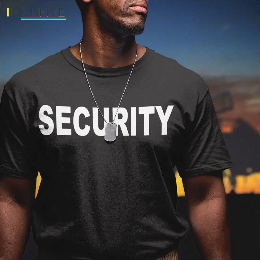 

New Fashion Men men'S T Shirt Security T shirt Uniform Safety Guard Cool Cotton Hipster Men T Shirt