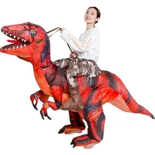 Надувной костюм красный Динозавр Дракон T-Rex косплей костюмы Хэллоуин костюм для мужчин и женщин вечерние карнавальные костюмы