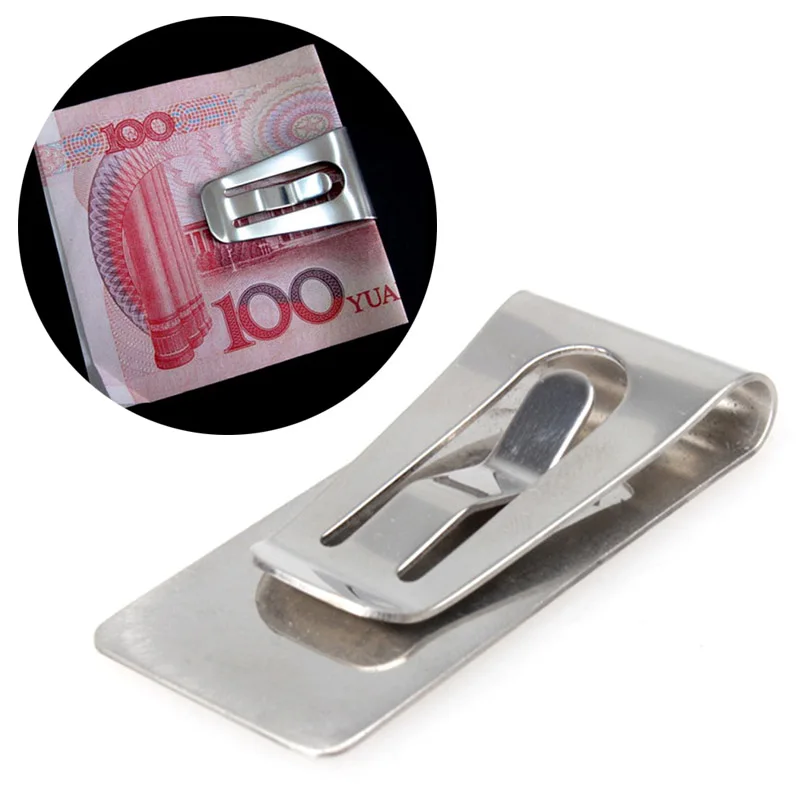 

1PC Slim Money Wallet Clip Clamp Card Stainless Steel Credit Business Card Holder Dollar Cash Clamp Holder Wallet Silver DSA