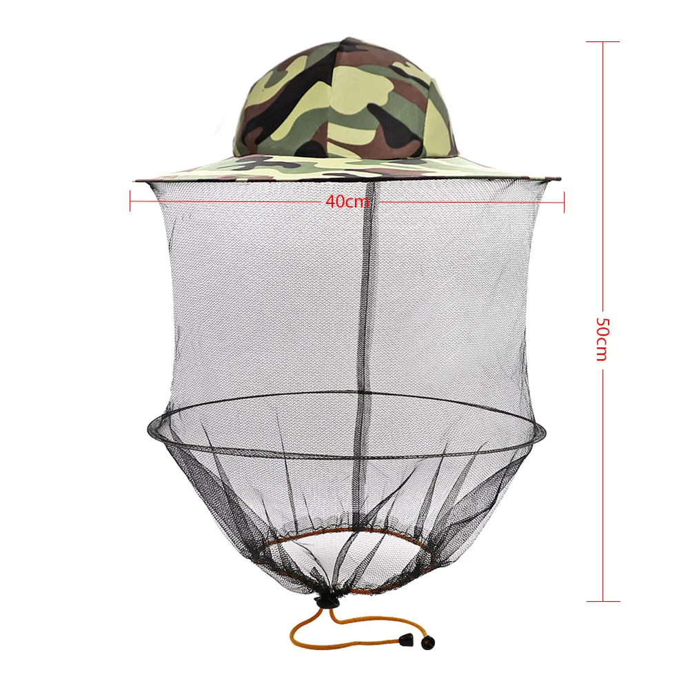 Bee Keeping Protective Bee Hat Anti bee Two-Layer Head Top Camouflage Hat-Veil Combo Bee Hat Bug Mesh Mask Beekeeping