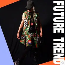 S-5XL новая мужская одежда мода DJ bigbang ds камуфляжная строчка без рукавов Топ шорты плюс размер сценические костюмы певицы