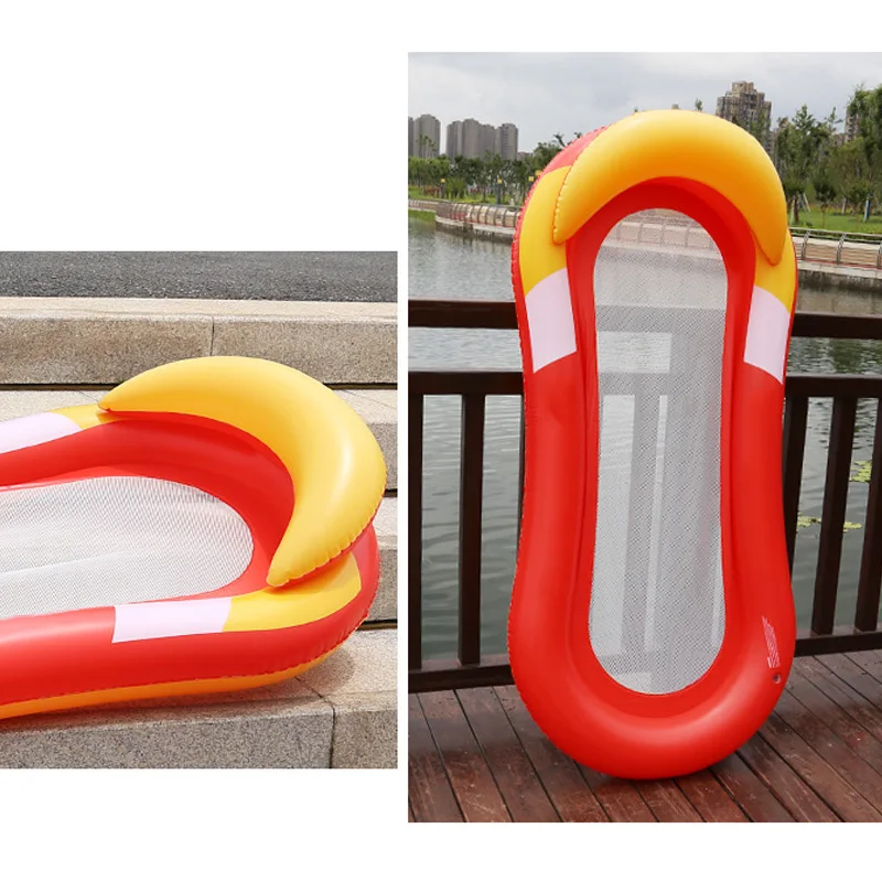 cheap Inflatable Water Hammock Floating Bed Lounge Chair Drifter Swimming Pool Beach Accessories ZJ55