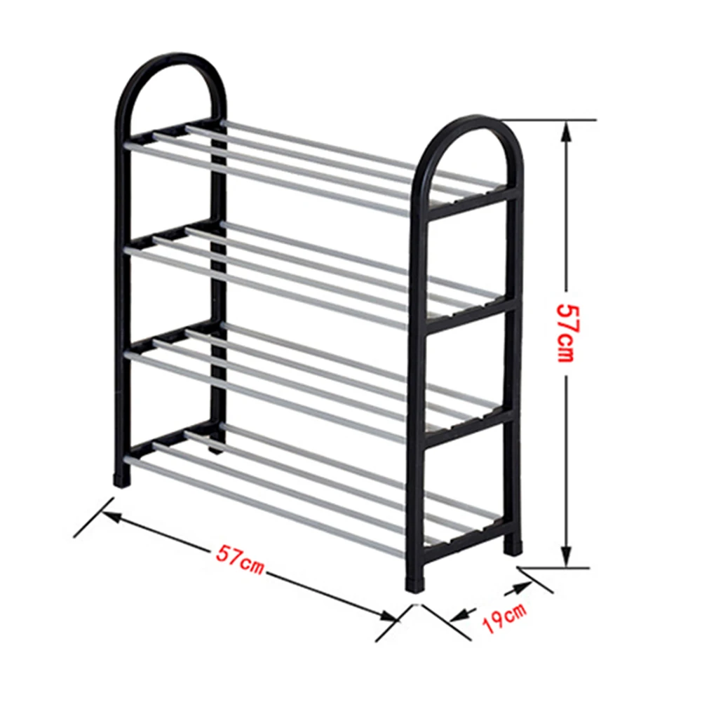 Новинка, 4 яруса, дверная стойка для обуви, органайзер, подставка для ног, для хранения, Твердые полки для шкафа, держатели, стойки, экономия места, для дома, спальни, мебель