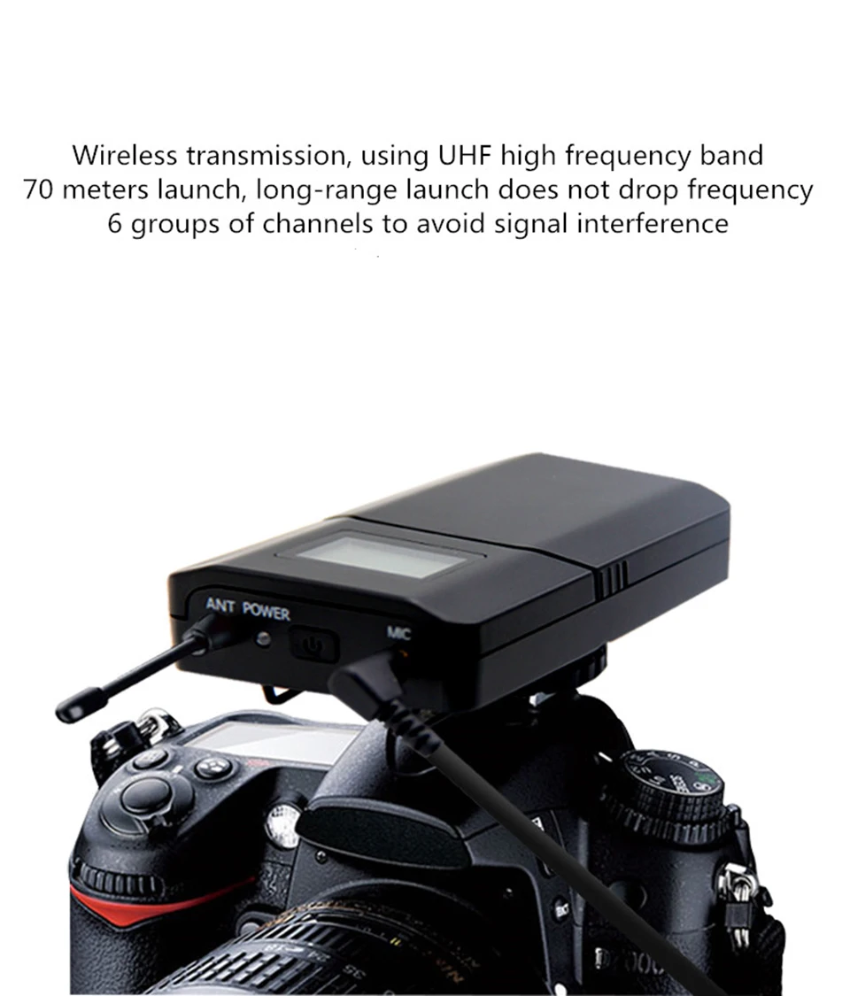 Профессиональный UFH высокочастотный приемник передатчик беспроводной петличный микрофон 6 каналов дистанционного управления Камера Запись микрофон