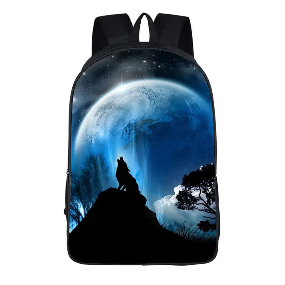 

Adult Daily Backpack Teen Cool Cartoon 3D Printing Pattern Knapsack laptop Backpacks Black Traveling Daypack Children School Bag