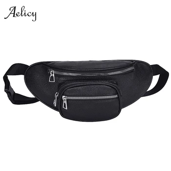 

Aelicy Bag Belt Men 2019 New PU Leather Bum Bag Waterproof Shoulder Bags Fanny Pack For Women Girls Leather Waist Bag Packs