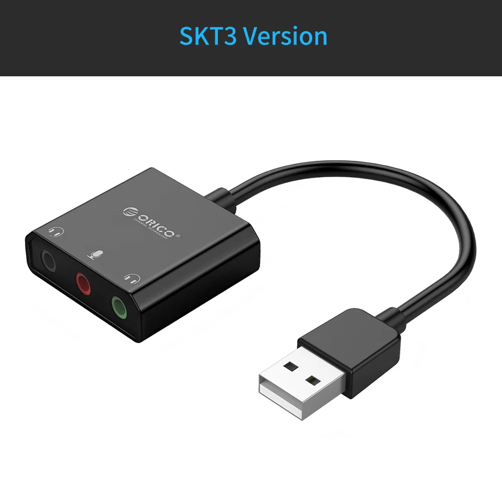 ORICO Портативная USB внешняя звуковая карта USB для наушников/микрофона интерфейс звуковая карта 10 см длина кабеля для Windows/Mac/Linux