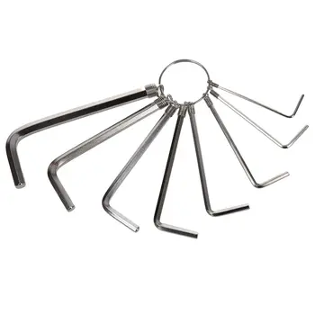 

MYLB- 1.5mm to 6mm Metric L Design Hex Key Wrench Tool Keyring 8 in 1