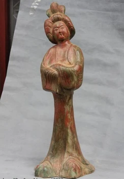 

USPS to USA S0031 25 Folk Collect old Bronze Tang Dynasty Palace woman Maid maidservant statuary