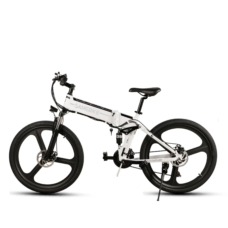 Excellent SAMEBIKE LO26 Smart Folding Electric Bike 48V 10AH Battery 350W Brushless Motor Disk Brakes LCD Display USB 2.0 3