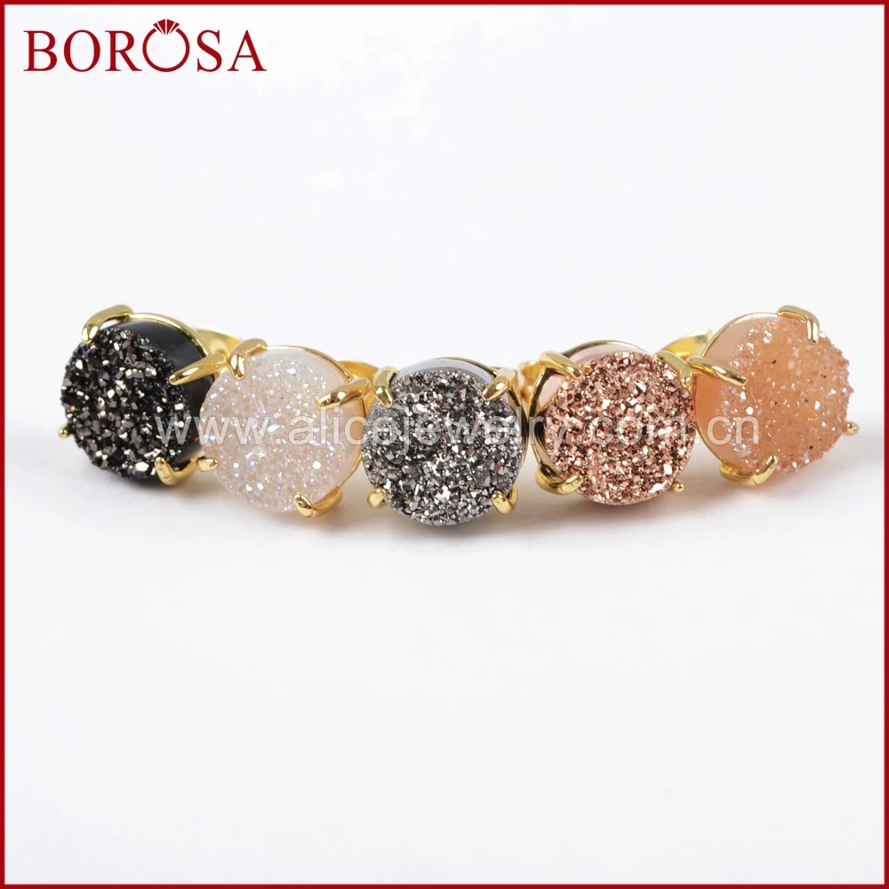 BOROSA новые элегантные золотые классические серьги-гвоздики для женщин модные