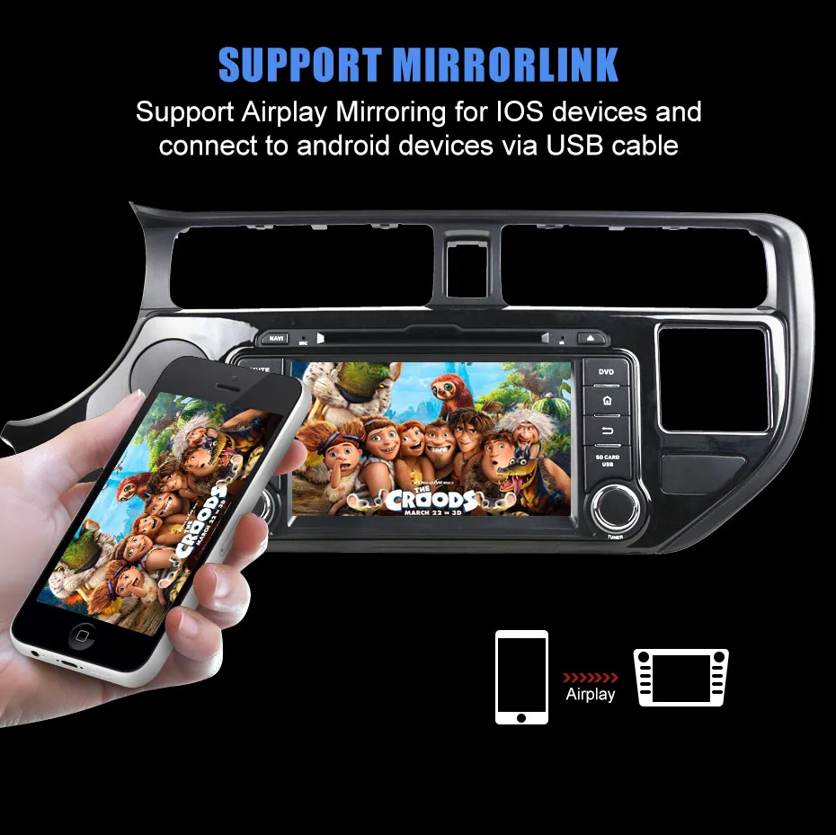 Top KANOR 4G RAM 8 Core Android 8.0 Car Multimedia Player for KIA Rio K3 2011 2012 2din Car Radio GPS Multimedia Autoradio 7