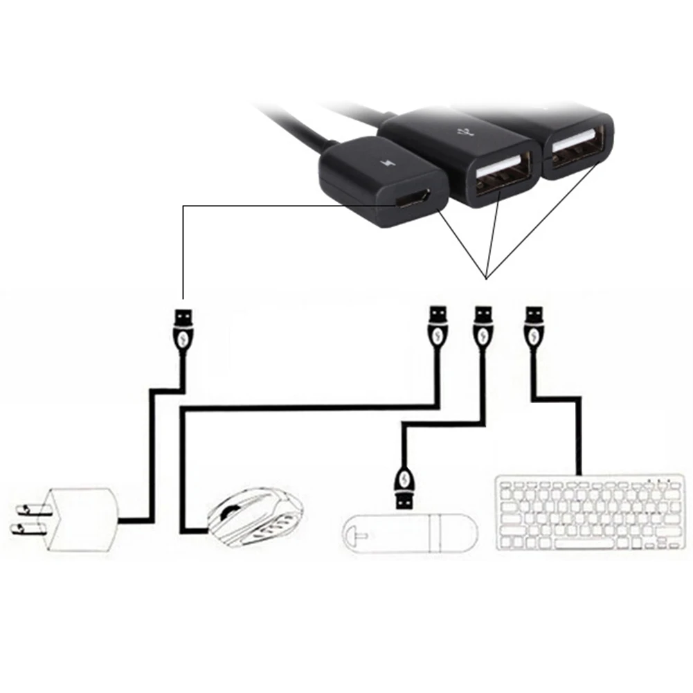 4in 1 4 порта Micro USB OTG концентратор данных кабель с зарядным кабелем соединитель сплиттер для смартфона компьютера планшета ПК