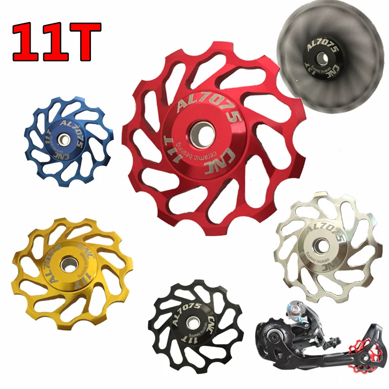 11T Bike Bicycle Wheel Rear Derailleur Aluminum Alloy Bike Ceramic Bearing Parts