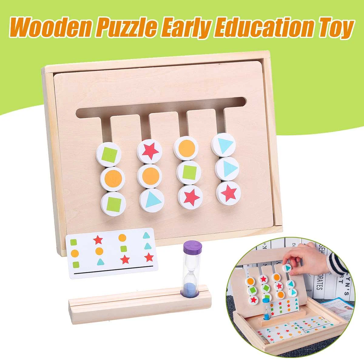 

1 Set Montessori Education Four Color Game Wooden Toys early learning toys children games toys Preschool Training Learning Toys