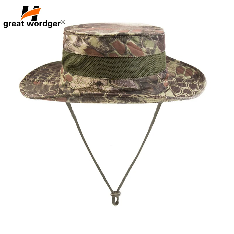 Masculino feminino esportes boonie malha respirável militar
