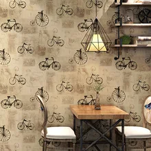 10 м длинные винтажные обои велосипед алфавит дизайн шаблон магазин одежды, Кафе Ресторан В индустриальном стиле для лофта ПВХ обои