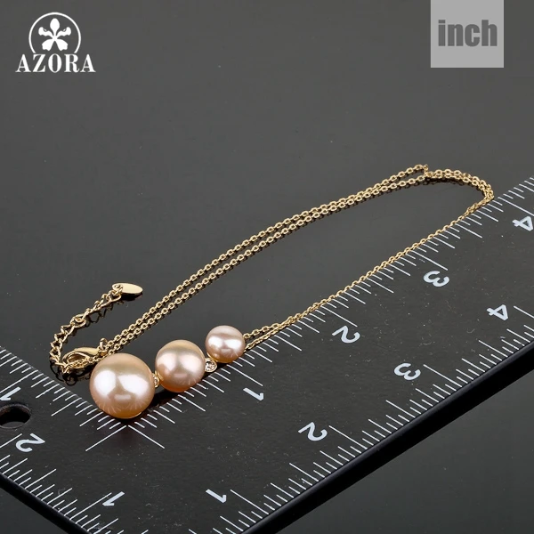 Azora золотые 3 шт. имитация жемчуга подвеска Цепочки и ожерелья TN0055|necklace a|pearl pendant