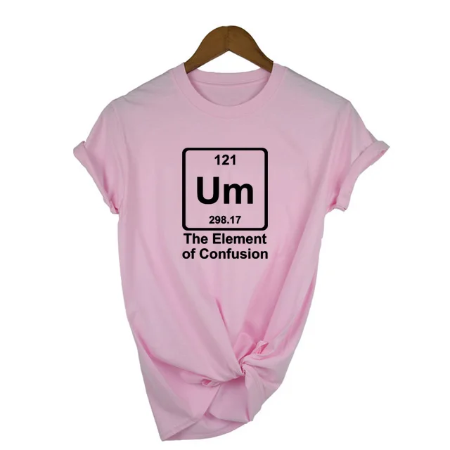 Um элемент путаницы футболка Таблица элементов футболки элемент Um Off одежда рубашка Science рубашки женская одежда