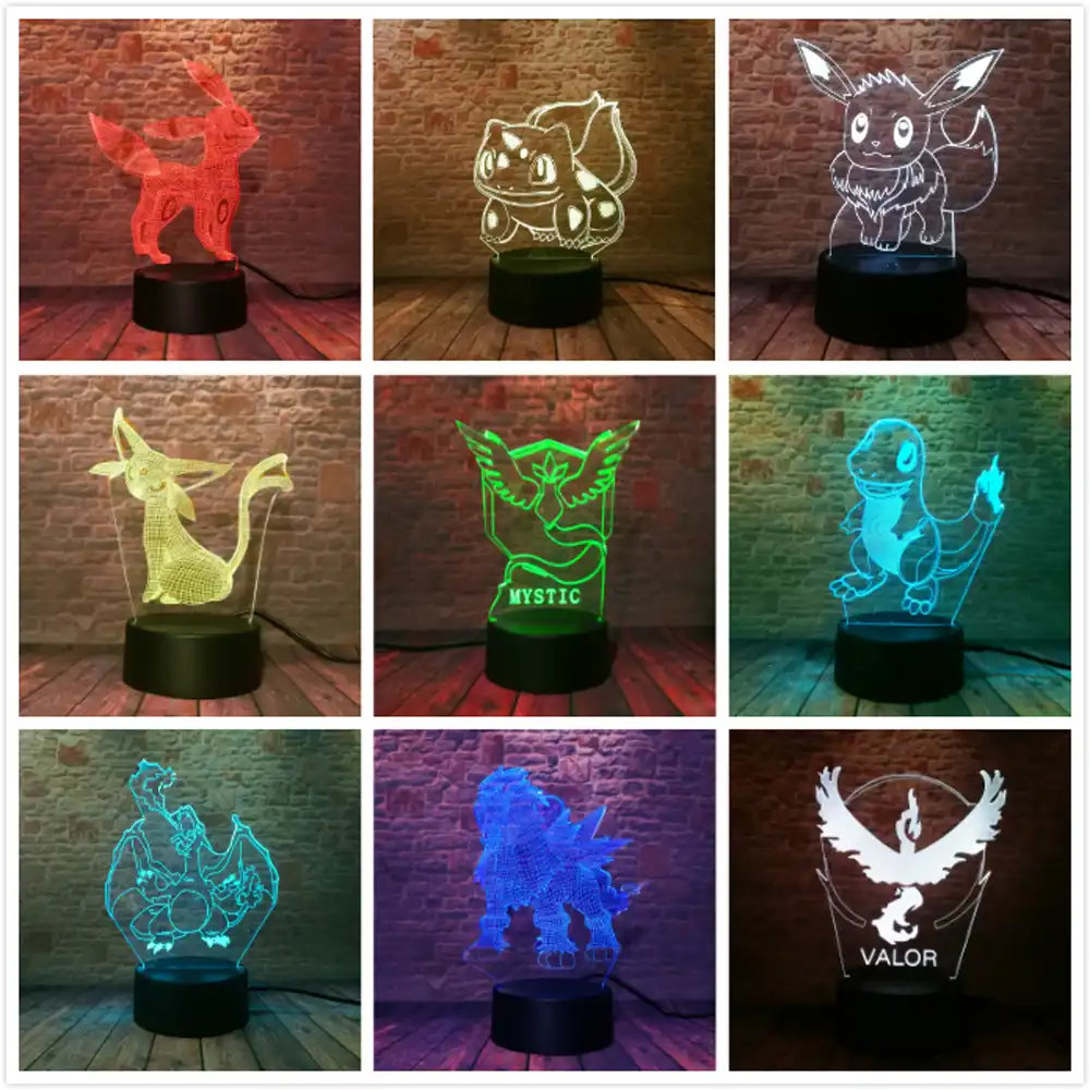 2019 Pokemon Go 3D Action Figure Umbreon Pokeball Bulbasaur Naga Api Valor Mystic 7 Warna Perubahan Lampu Malam Anak Anak Hadiah 2019 Pokemon Go 3D Action Figure Umbreon Pokeball Bulbasaur Naga Api Valor Mystic 7 Warna Perubahan Lampu Malam Anak Anak Hadiah