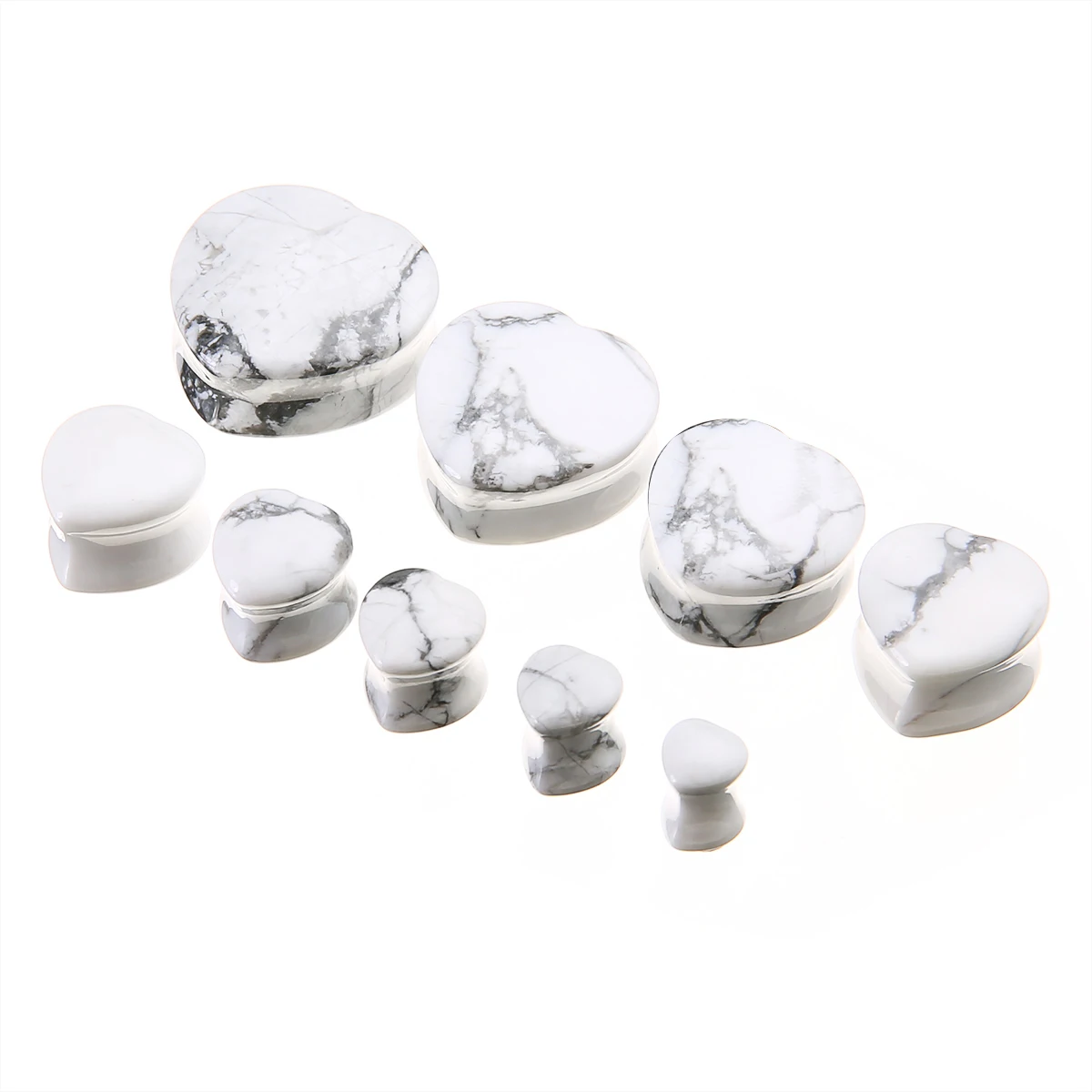1 Pair Shellhard Heart Shaped Stone Ear Plug Fashion Flesh Tunnel Ear Expander Stretcher For Women Femme Jewelry