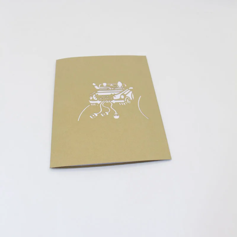  3D laser cut Handmade Fashion Cool Bride and Groom Sports Car Paper Wedding Invitation Greeting Car - 32804042112