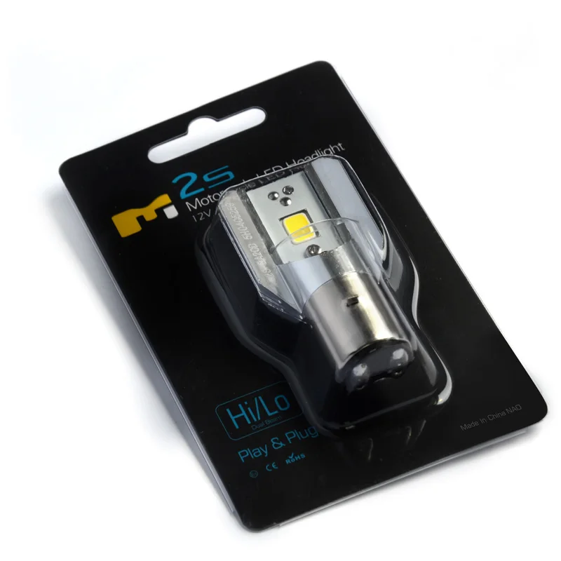  Motorcycle LED Headlights BA20D (2)