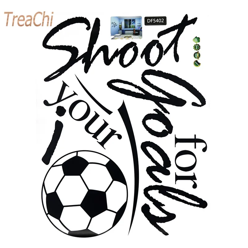 shoot for your goals quotes football wall stickers for kids rooms