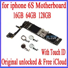Для iphone 6s материнская плата с сенсорным ID/без touch ID, разблокированная без iCloud с чипом IOS протестирована 16 Гб/64 Гб/128 ГБ
