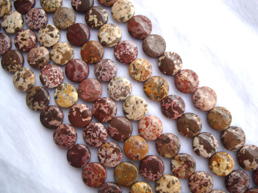 

Natural Tiger Jasper Flat Coin/Round Loose Beads For Jewelry Making DIY Bracelet Necklace Earrings