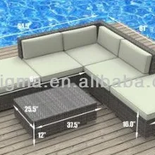 Современный открытый двор Патио Плетеная Мебель диван секционные 6 шт. всепогодный диван набор