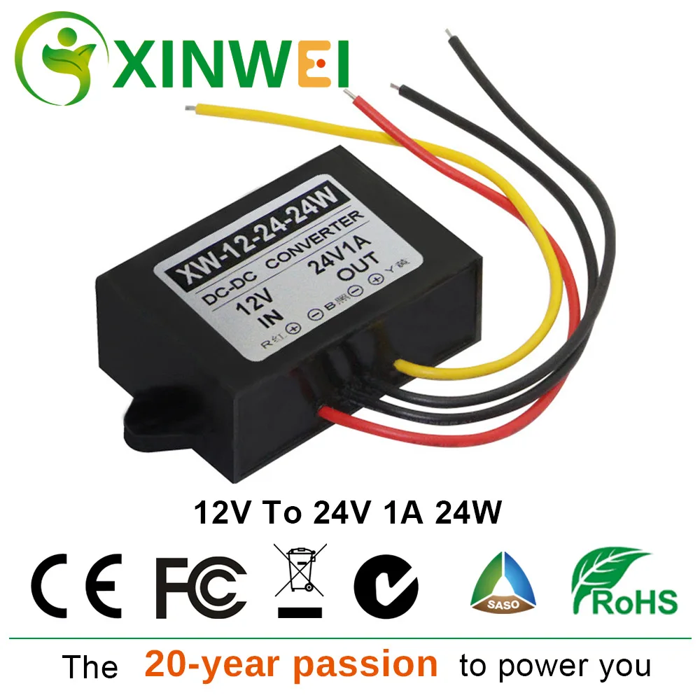 

XINWEI 12V To 24V 1A 24W DC DC Step Up Power Converter Waterproof And Shockproof Non-isolated Voltage Regulator For Electronic